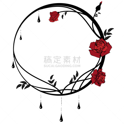 边框,圆形,玫瑰,轮廓,白色,华丽的,红色,高雅,图像,设计