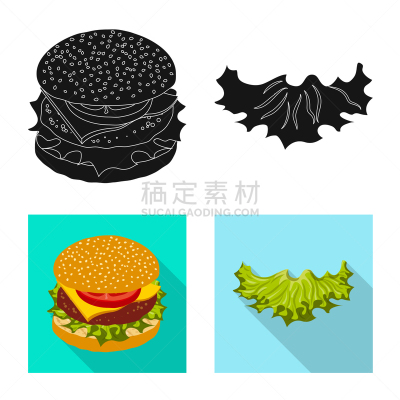 三明治,分离着色,汉堡包,图标,一个物体,农业,蔬菜,清新,莴苣,面包