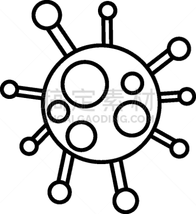 轮廓,衣原体,计算机图标,分离着色,生物学,自然,华丽的,健康保健,生病