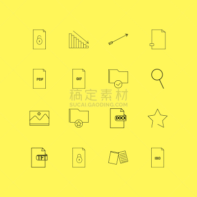 轮廓,直的,活页夹,图标集,文档,图像,GIF动图,图表,矢量,搜寻