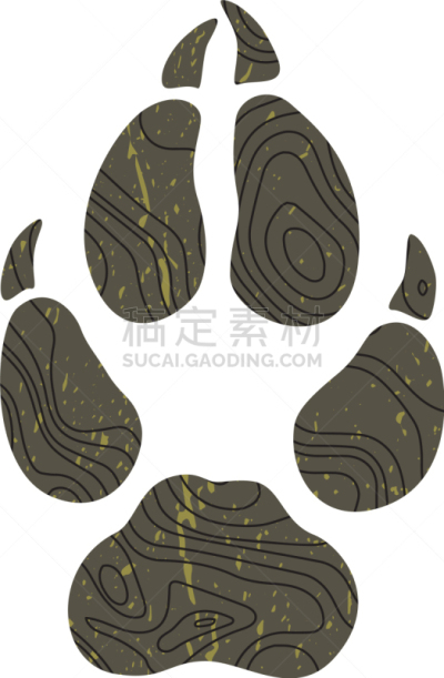 狼,脉搏图,动物足,疤,脚印,黑色,条纹,地貌,图像,剪影