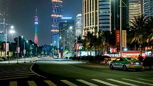  延时 广州中央金融商务区夜景