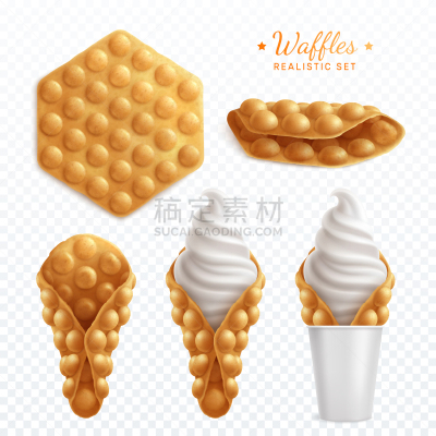 华夫饼干,白色,精神振作,热,清新,图像,矢量,樱桃,布置