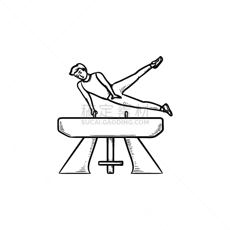 体操,轮廓,举起手,侧跳马,鞍马,绳子,有氧运动法,平衡,绘制