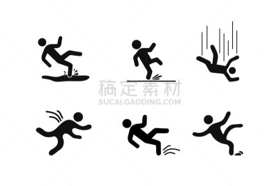 湿,符号,安全的,男人,梯子,数字,室内地面,落下,跌倒,布置