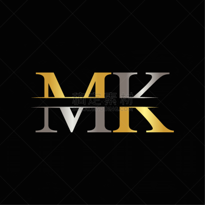 initial mk letter logo design template abstract