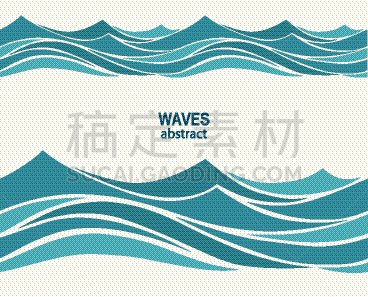 摆拍,四方连续纹样,海洋,青绿色,波形,活力,迅速,弯曲,流动,复古