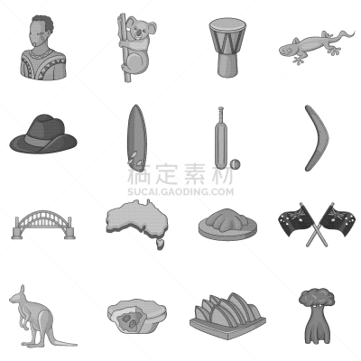 澳大利亚,黑白图片,国际著名景点,分离着色,槌球戏,歌剧,墨尔本,布置