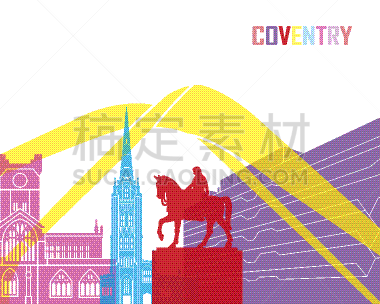 考文垂,城市天际线,碳酸饮料,创造力,欧洲,图像,纪念碑,矢量,波普风
