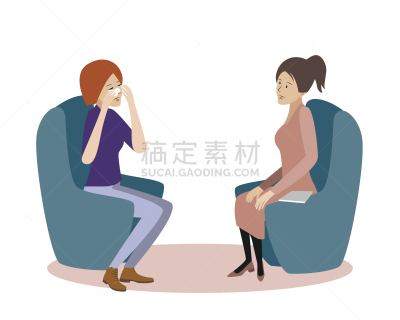 概念,矢量,女人,绘画插图,病人,心理治疗,背景分离,药