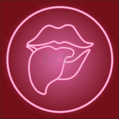霓虹灯,嘴唇,舌头,圆形,夜晚,华丽的,直的,莫诺湖,自然美,装饰
