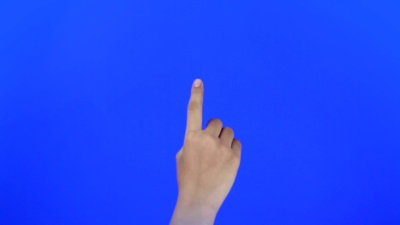 触摸屏手势。蓝屏