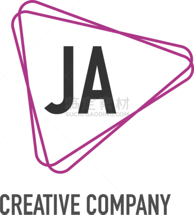initial letter ja triangle design logo concept