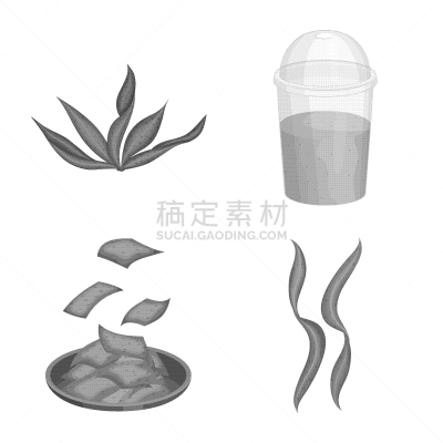 plant and weed logo set of