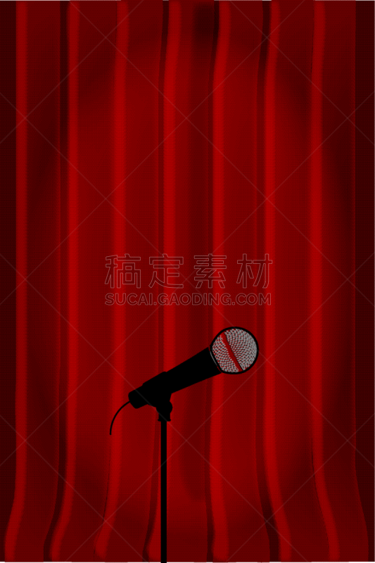 麦克风,红色,窗帘,传声器架,歌手,表演者,图像,夜总会,谢幕,演讲