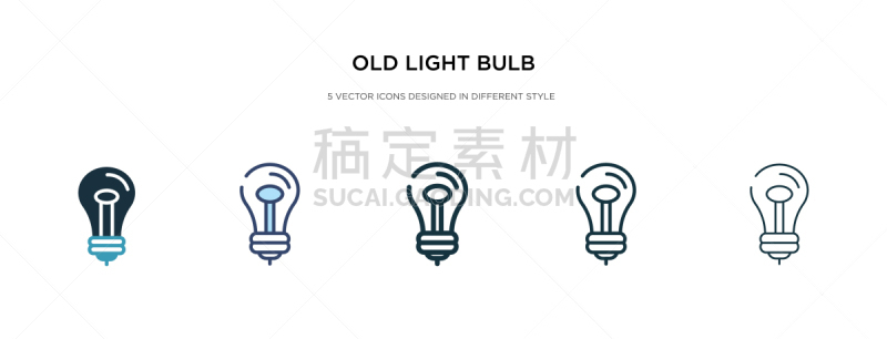 old light bulb icon in different style two
