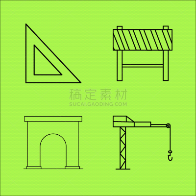 轮廓,直的,建筑业,建筑体,图像,矢量,石洞壁画,三角板,标志,城门