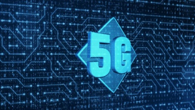5G高速连接未来抽象数字技术背景概念。美国宇航局提供的地球元素