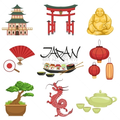符号,舞台,国内著名景点,华丽的,红色,寿司,食品,锅