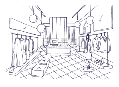 衣服,轮廓,室内,服装店,商务,外衣,高雅,多样,鞋具,画画