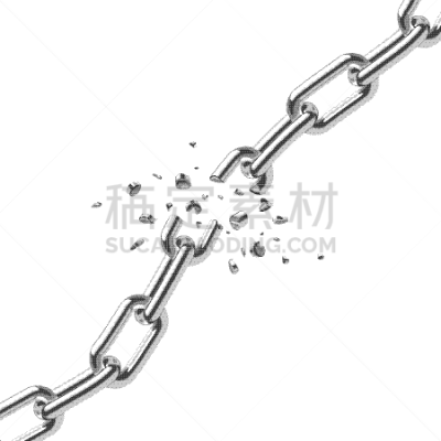 概念,钢铁,链,白色,金属质感,图像,力量,骨折,失败