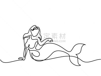 美人鱼,海滩,梦想,分离着色,轮廓,创造力,人,概念,直的,躺