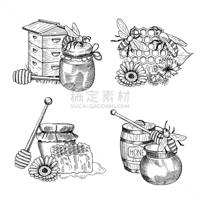 蜂蜜,堆,动物手,天气,有机食品,自然,精神振作,清新,绘制,收集