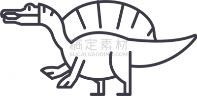 标志,棘龙,线图标,直的,已灭绝生物,侏罗纪,动物,爬行纲,怪物,恐龙