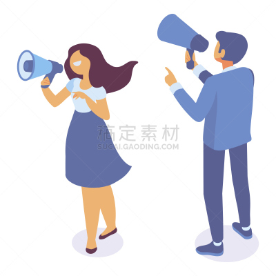 扩音器,男人,套装,女人,背面视角,裙子,噪声,商务,经理,专业人员
