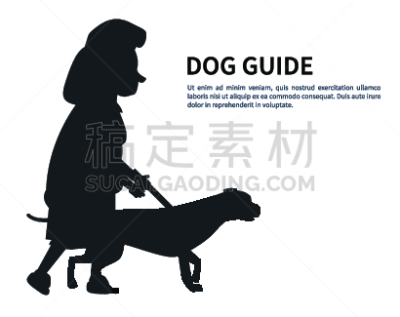 狗,宠物,老年女人,矢量,拿着,暗色,过去,背景分离,导盲犬,女人
