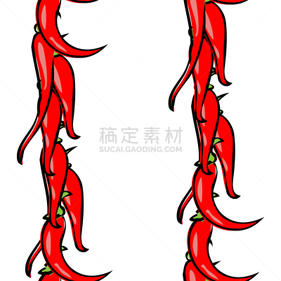 四方连续纹样,椒类食物,辣椒,白色,红色,式样,冷,热,清新,设计