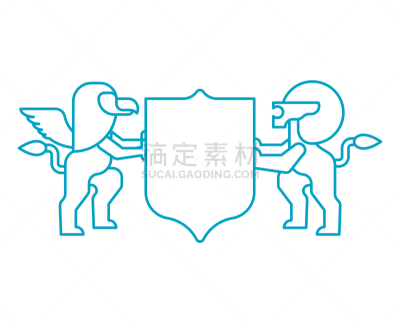 狮子,狮身鹫首怪兽,标志,图标,盾,华丽的,华贵