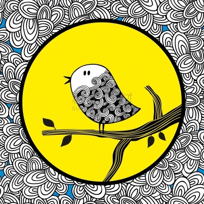 鸟类,月亮,乱画,夜晚,式样,可爱的,自然美,早晨,永远