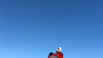 空中滑雪者，慢动作