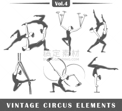 马戏团,天气,分离着色,人,男人,概念,女人,布置,收集,复古