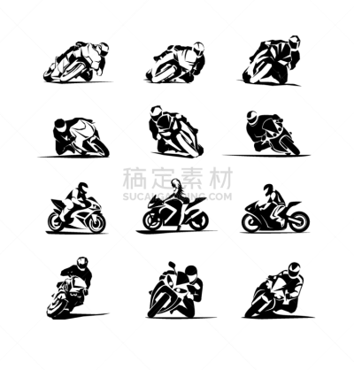 extreme motorbike rider eps set 12x