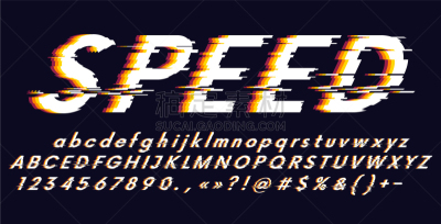 alphabet letters and numbers stylized fonts speed