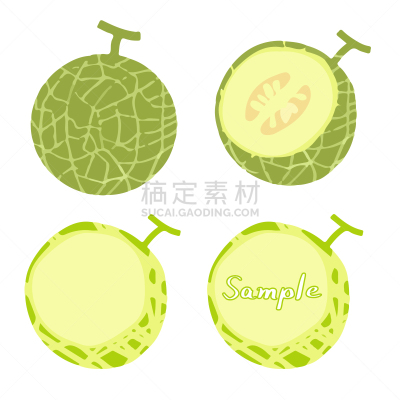 瓜,绘画插图,边框,横截面,动物手,完整,可爱的,水彩画颜料,清新,食品
