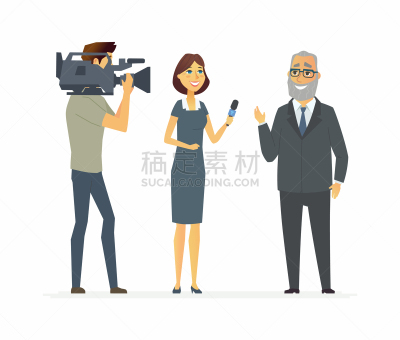 人,电视机,主持人,卡通,分离着色,白色,男人,概念,图像,采访