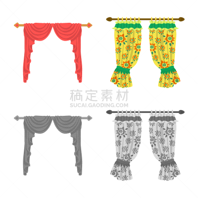 分离着色,窗帘,符号,一个物体,有褶衫,红色,百叶帘,纺织品,镂空花边,收集