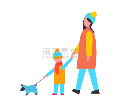 家庭,狗,绘画插图,矢量,活力,寒冷,热,狗链,背景分离,简单