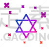 分离着色,白色,彩色图片,星形,图标,大卫,耶路撒冷,节日,犹太人,光明节