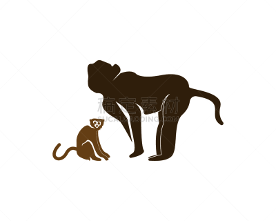 猿,矢量,绘画插图,图标,式样,自然,动物园,非洲,符号,野生动物