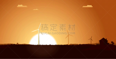 夏天,地形,风轮机,农业,自然,热,房屋,风,全景