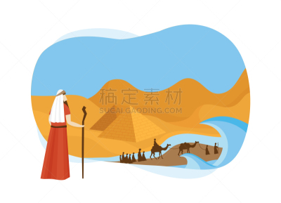 埃及,Moses,逾越节,贺卡,看,传统,春天,沙漠