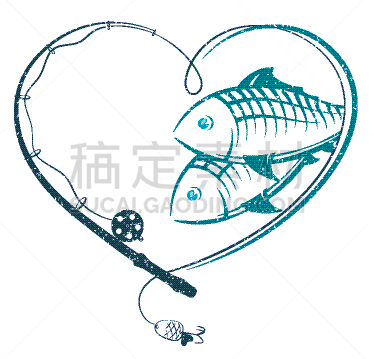 鱼类,心型,表格,钓竿,分离着色,自然,图像,海洋,品牌名称,爱