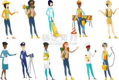 女人,专门技术,分离着色,白色,人,图像,清洁工,布置,收集
