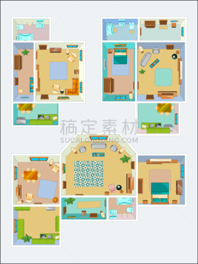 公寓,计划书,视角,顶部,房屋,蓝图,生活方式,图像,画画,装饰