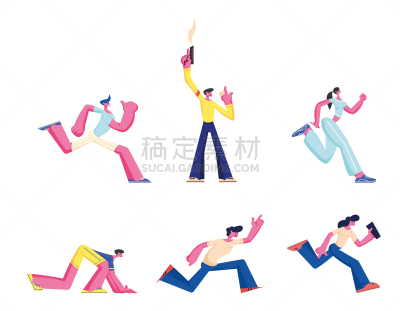 人,运动,男人,慢跑,矢量,运动员,绘画插图,体育比赛,男性