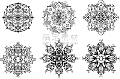 曼荼罗,贺卡,仅一朵花,世界各国音乐,风格,纹理,绘画插图,漩涡形,图像,指甲花树
